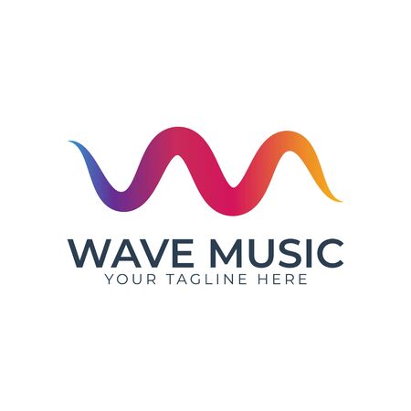 wave line music and sound vector equalizer logoのイラスト素材