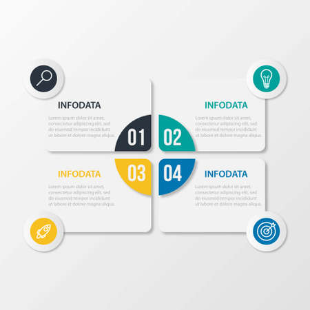 Presentation business infographic template with 4 optionsのイラスト素材