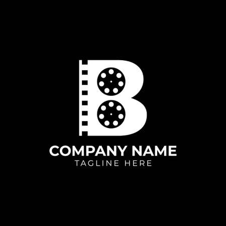 Initial Letter B Roll Films Logo Design Vectorのイラスト素材