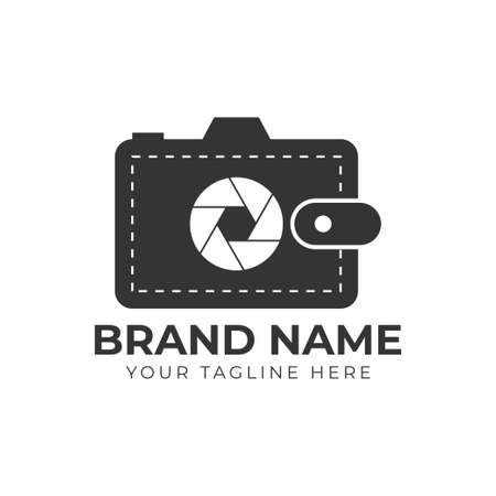 Illustration wallet camera logo conceptのイラスト素材