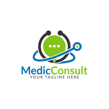 Medical Consulting Logo Design Template. Medical Online Logo Vector for healthcare.のイラスト素材