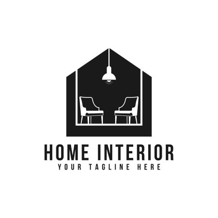 Interior logo design illustration.House and furniture symbol vector templateのイラスト素材