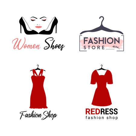 Fashion shop set logo templateのイラスト素材