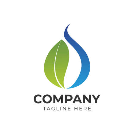 water drop and leaf Logo Template vector illustration designのイラスト素材