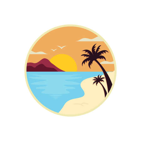 Beach logo design vector templateのイラスト素材