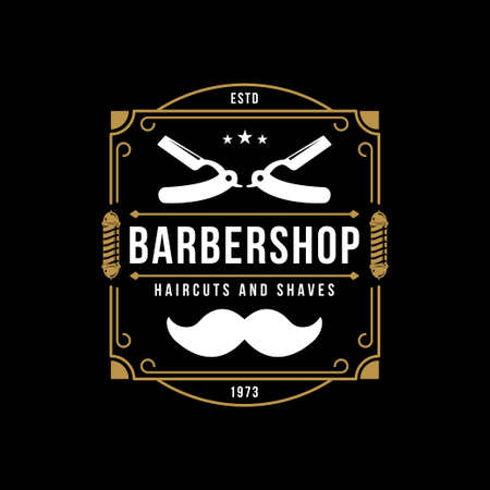 Vintage Barber Shop logo Vector Retro Emblemsのイラスト素材