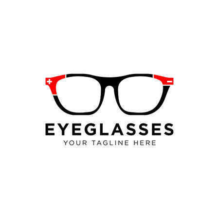 Glasses Plus and minus Logo Template Design Vector, Emblem, Concept Design, Creative Symbol, Iconのイラスト素材