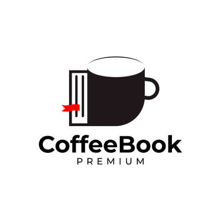 coffee and books logo design inspirationのイラスト素材