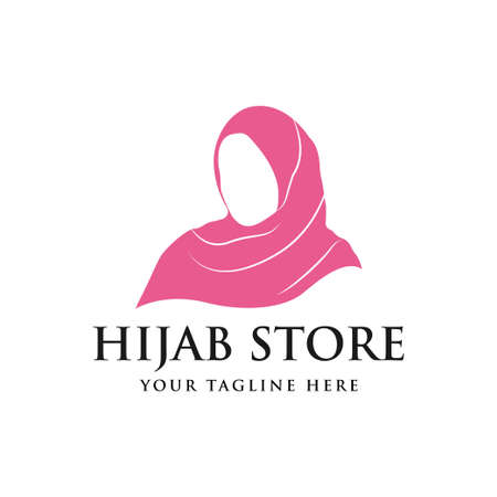 Muslim woman with hijab logo vector illustration designのイラスト素材