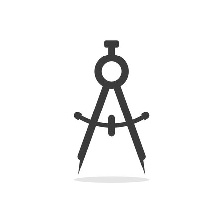 Divider or geometry compass line icon. Surveyor and geometry, engineer, architect, school symbol.のイラスト素材