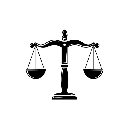 Law scale vector icon, justice symbol. Modern, simple flat vector illustration for web site or mobile appのイラスト素材