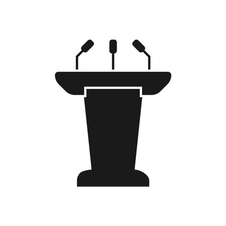 Tribune icon flat style stage podium icon vectorのイラスト素材