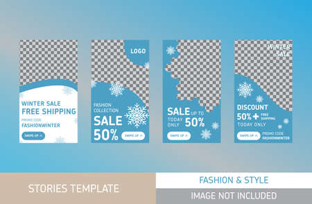 Stories social media template. Winter sale. Kids Collection