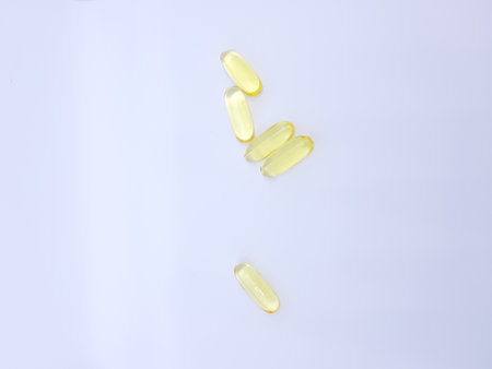 Cod liver oil omega-3 photo with white background