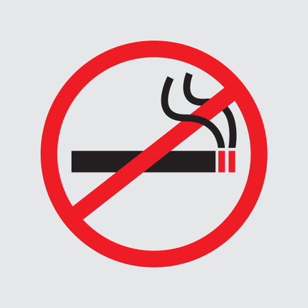 No smoking sign red on white background good for a no smoking warningのイラスト素材