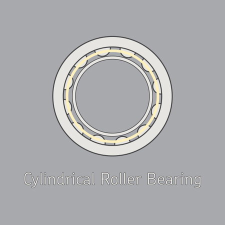 Cylindrical Roller Bearing flat design vectorのイラスト素材