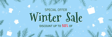 Vector Illustration Winter sale banner good for Winter Sale Discountのイラスト素材