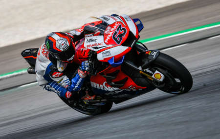 SEPANG, MALAYSIA - NOVEMBER 03, 2019 : Francesco Bagnaia of Italy and Pramac Racing (63) during the Malaysia Motorcycle Grand Prix (MotoGP) at Sepang International Circuit (SIC).のeditorial素材
