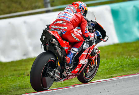SEPANG, MALAYSIA - NOVEMBER 03, 2019 : Andrea Dovizioso of Mission Winnow Ducati Team (04) during the Malaysia Motorcycle Grand Prix (MotoGP) at Sepang International Circuit (SIC).のeditorial素材
