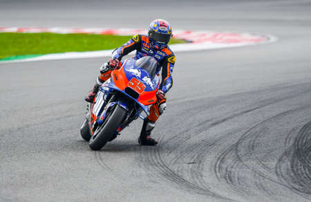 SEPANG, MALAYSIA - NOVEMBER 03, 2019 : Hafizh Syahrin of Red Bull KTM Tech 3 Team (55) during the...