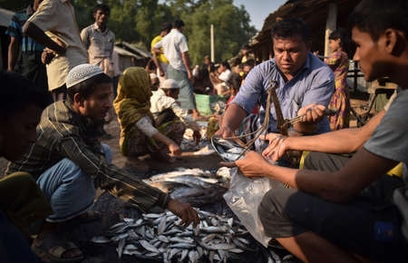 COX' BAZAR, BANGLADESH - APRIL 15, 2020 : Rohingya refugees from Myanmar in Kutupalong refugee camp...