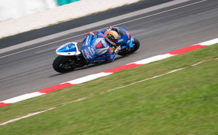 Sepang, Malaysia - Feb. 08, 2020 : Suzuki Ecstar's Spanish rider Alex Rins during the pre-season MotoGP winter test at the Sepang International Circuit in Sepangのeditorial素材