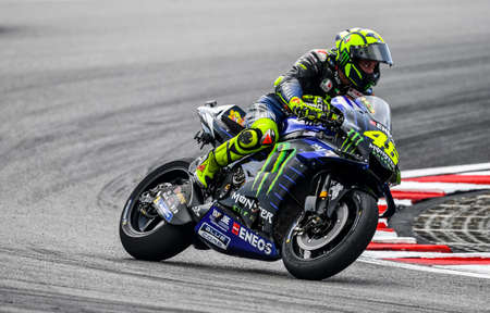 SEPANG, MALAYSIA - NOVEMBER 03, 2019 : Valentino Rossi (46) of Italy and Yamaha Factory Racing...