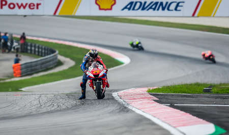 SEPANG, MALAYSIA - NOVEMBER 03, 2019 :  Jack Miller of Australia and Alma Pramac Racing during the Malaysia Motorcycle Grand Prix (MotoGP) at Sepang International Circuit (SIC).のeditorial素材