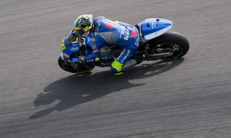 Sepang, Malaysia - Feb. 08, 2020 : Suzuki Ecstar's Spanish rider Joan Mir during the pre-season MotoGP winter test at the Sepang International Circuit in Sepangのeditorial素材