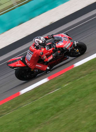 Sepang, Malaysia - Feb. 08, 2020 : Ducati's Italian rider Danilo Petrucci during the pre-season MotoGP winter test at the Sepang International Circuit in Sepangのeditorial素材
