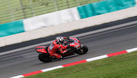 Sepang, Malaysia - Feb. 08, 2020 : Ducati's Italian rider Danilo Petrucci during the pre-season MotoGP winter test at the Sepang International Circuit in Sepangのeditorial素材