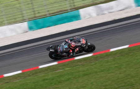 Sepang, Malaysia - Feb. 08, 2020 : Petronas Yamaha SRT's French rider Fabio Quartararo during the pre-season MotoGP winter test at the Sepang International Circuit in Sepangのeditorial素材