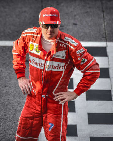 KUALA LUMPUR, MALAYSIA - SEPTEMBER 30, 2017 : Kimi Raikkonen of Finland and Ferrari during...