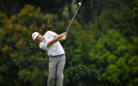 KUALA LUMPUR, MALAYSIA - OCTOBER 14, 2017 : Keegan Bradley of the United States in action during  2017 CIMB Classic at TPC Kuala Lumpurのeditorial素材