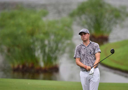 KUALA LUMPUR, MALAYSIA - OCTOBER 13, 2017 : Justin Thomas of the United States in action during 2017...