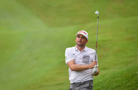 KUALA LUMPUR, MALAYSIA - OCTOBER 13, 2017 :  Keegan Bradley of the United States in action during 2017 CIMB Classic at TPC Kuala Lumpur.のeditorial素材