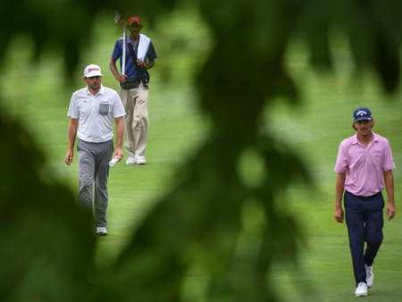 KUALA LUMPUR, MALAYSIA - OCTOBER 13, 2017 :  Keegan Bradley of the United States in action during 2017 CIMB Classic at TPC Kuala Lumpur.のeditorial素材