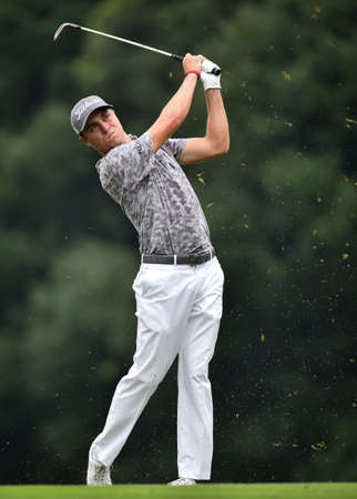 KUALA LUMPUR, MALAYSIA - OCTOBER 13, 2017 : Justin Thomas of the United States in action during 2017...