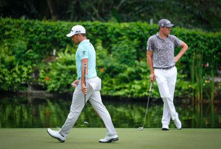KUALA LUMPUR, MALAYSIA - OCTOBER 13, 2017 : Xander Schauffele of the United States in action during ...