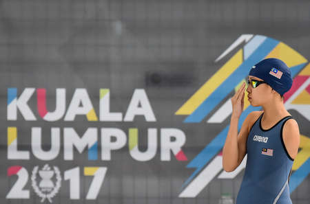KUALA LUMPUR, MALAYISA - SEPTEMBER 20, 2017 : Disabled swimmer athlete from Malaysia, Carmen Lim in...