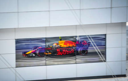 KUALA LUMPUR, MALAYSIA - SEPTEMBER 30, 2017 : Max Verstappen of the Netherlands driving the (33) Red Bull Racing Red Bull during qualifying for the Malaysia Formula One Grand Prix at Sepang Circuitのeditorial素材