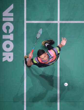 Kuala Lumpur, Malaysia - April 04, 2019 - Jonatan Christie of Indonesia in action during the...