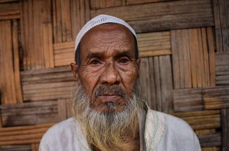 COX' BAZAR, BANGLADESH - MARCH 16, 2019 : Face of Rohingya refugees from Myanmar waiting for food...