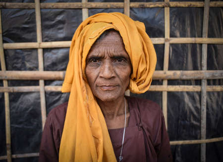 COX' BAZAR, BANGLADESH - MARCH 16, 2019 : Face of Rohingya refugees from Myanmar waiting for food...