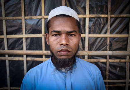 COX' BAZAR, BANGLADESH - MARCH 16, 2019 : Face of Rohingya refugees from Myanmar waiting for food...