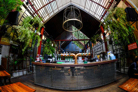 BANGKOK, THAILAND - NOVEMBER 18, 2017 : One of Restaurant and Cafe famous near popular backpacker destination Khao San Road. The area is famous for its street market in Thailand.のeditorial素材