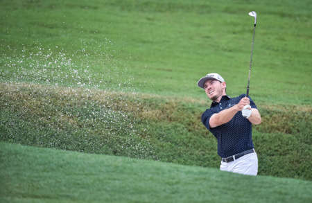 Kuala Lumpur, Malaysia -  October 11, 2018 : Bronson Burgoon of United States during first round of the CIMB Classic 2018 at TPC Kuala Lumpur.のeditorial素材