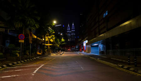 KUALA LUMPUR, MALAYSIA - APRIL 29, 2020: A view of empty Kuala Lumpur during Movement Control Order (MCO) lockdown nationwide to prevent the spread of the Coronavirus disease 2019 (COVID-19) outbreakのeditorial素材