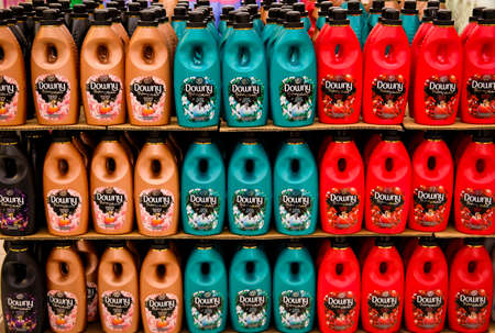 KUALA LUMPUR, MALAYSIA - SEPTEMBER 15, 2019 : Downy softener on the shelf at supermarket.のeditorial素材