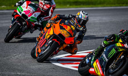 SEPANG, MALAYSIA - NOVEMBER 04, 2018 : Pol Espargaro of Spanish and Red Bull KTM Factory Racing in...